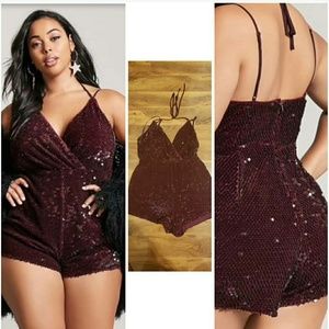 Velvet Sequin Romper